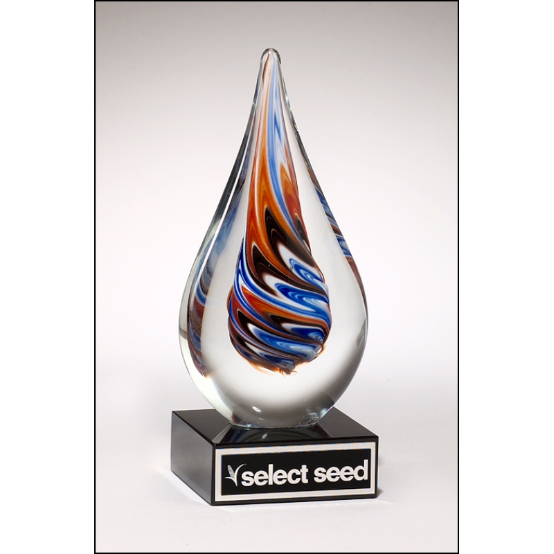 Teardrop-shaped Art Glass Award