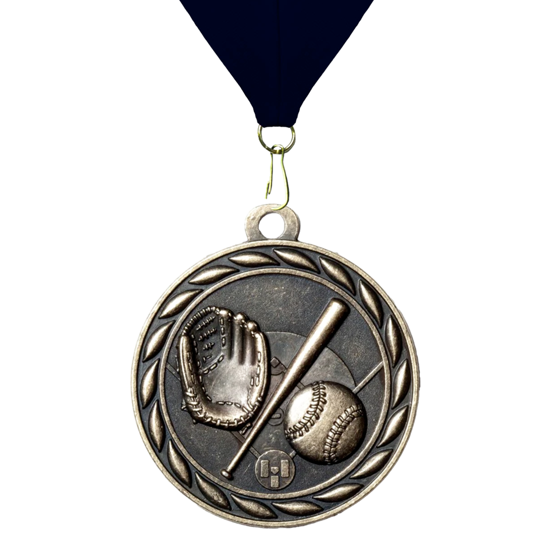 Baseball Sculptured 2" Neck Award Medals