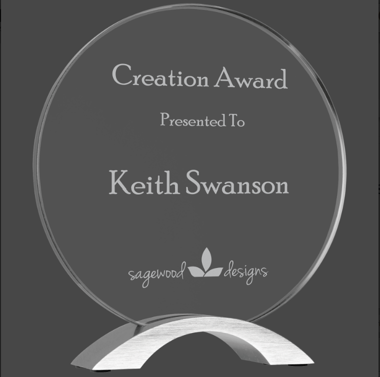 Round Cosmic Acrylic Stand Up Award