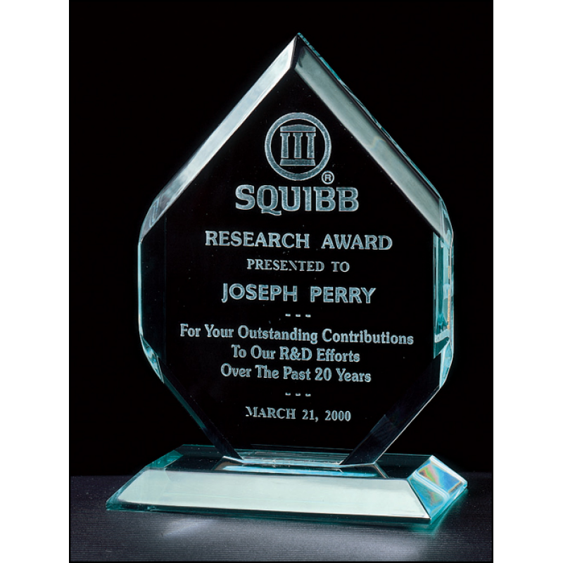 Jade Polished Diamond Acrylic Stand Up Award