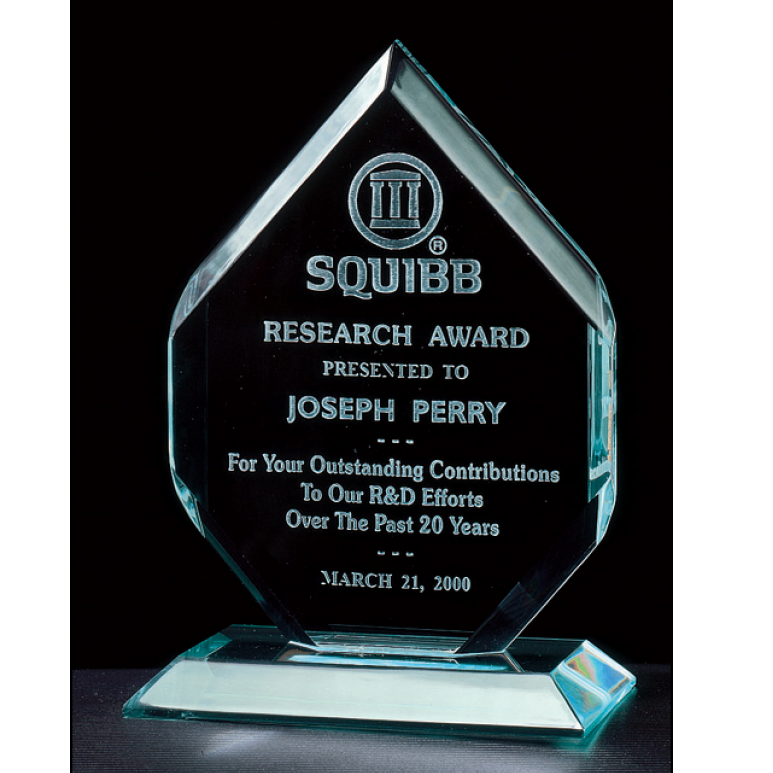 Jade Polished Diamond Acrylic Stand Up Award