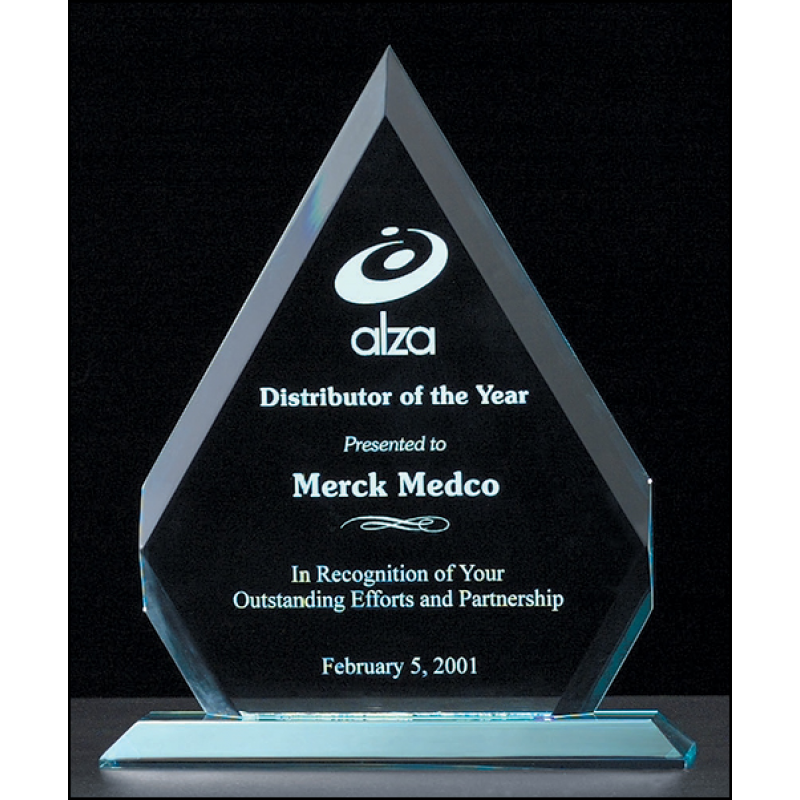 Jade Arrow Series Acrylic Stand Up Award on Acrylic Base