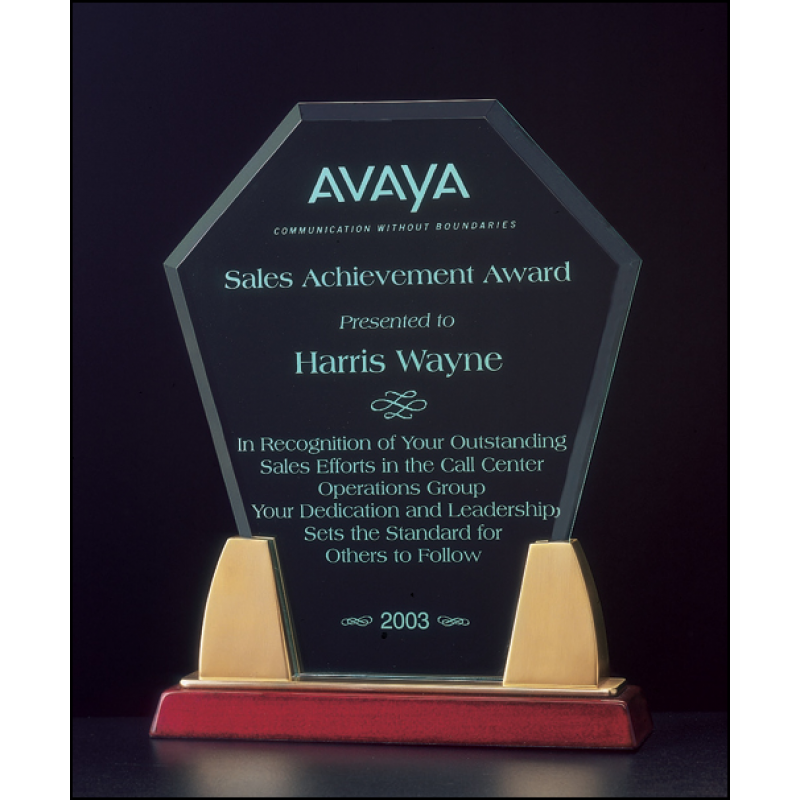 Diamond Acrylic Stand Up Award on Rosewood Piano Finish Base