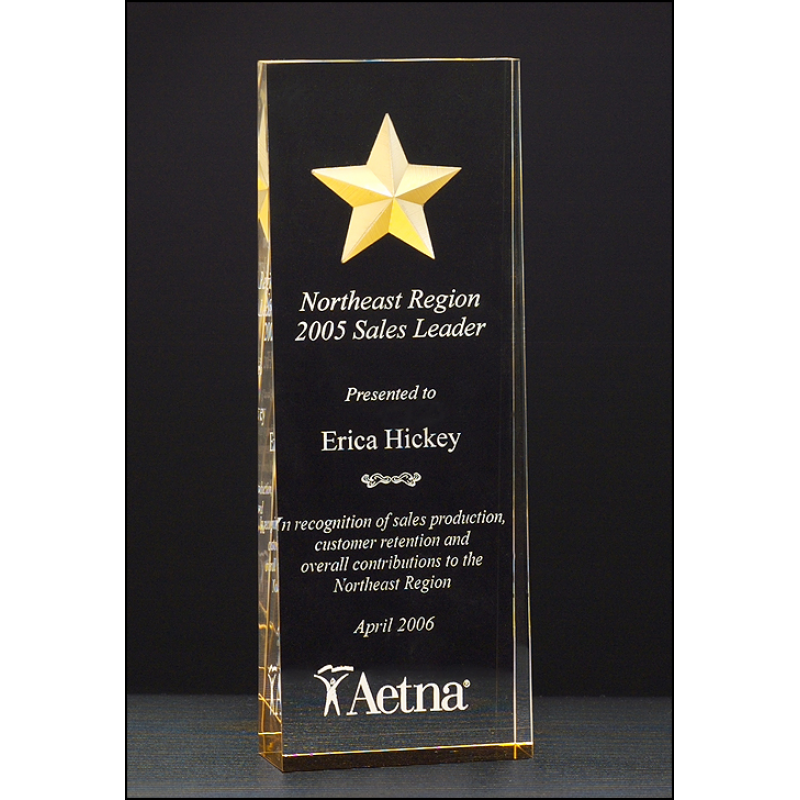 Constellation Acrylic Award - with Etched Gold Star