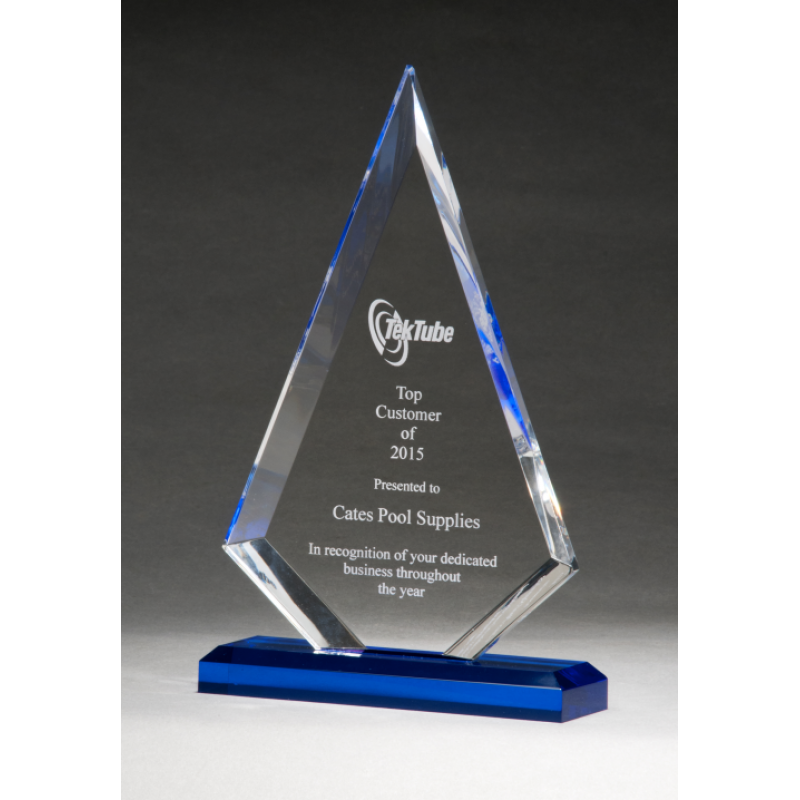 Arrow Series Stand Up Acrylic Award with Blue Highlights