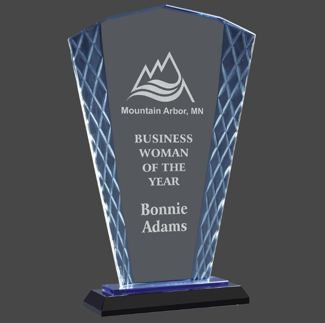 Fan Accent Glass Stand Up Award