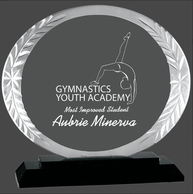 Oval Accent Glass Stand Up Award