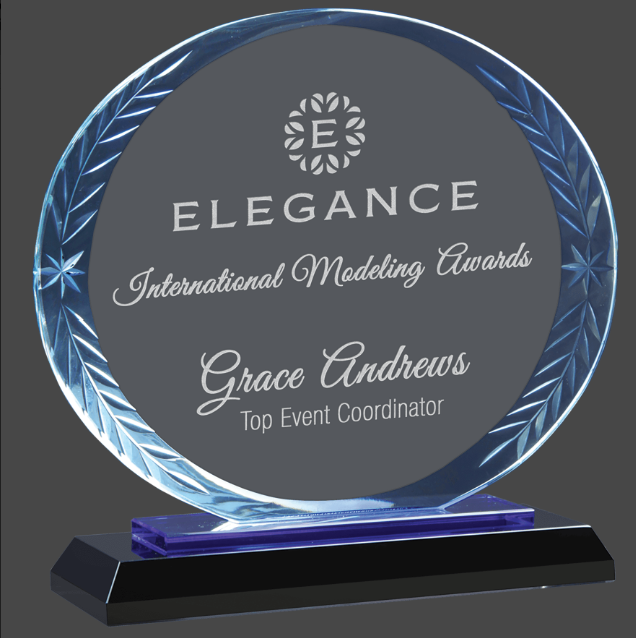 Oval Accent Glass Stand Up Award