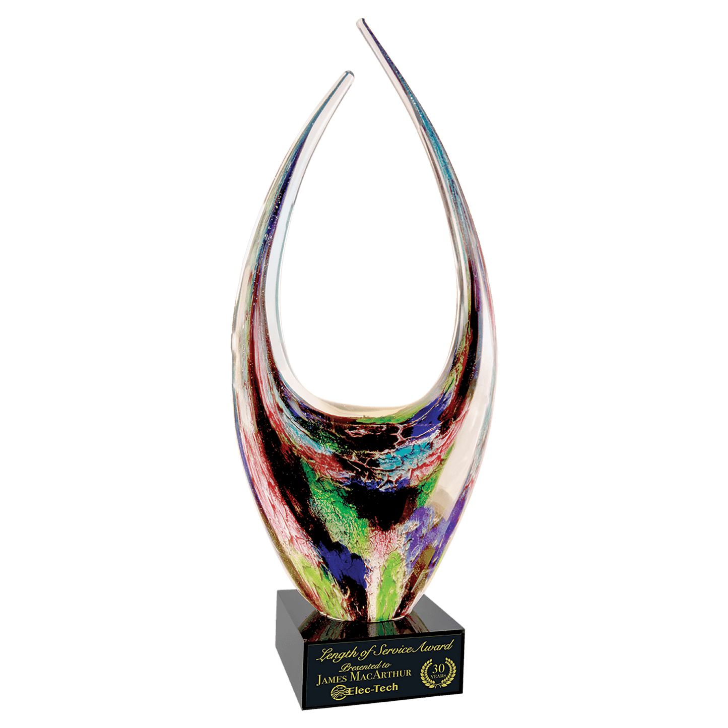 Dual Rising Art Glass Sculpture Stand up Awards