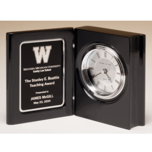 Black Piano Finish Book Clock
