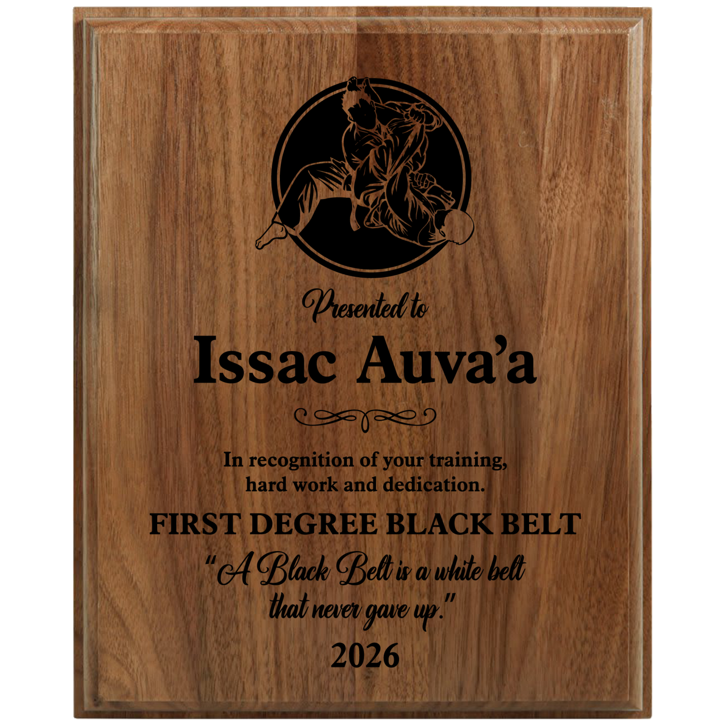 Solid Walnut Direct Laser Engraved Plaque