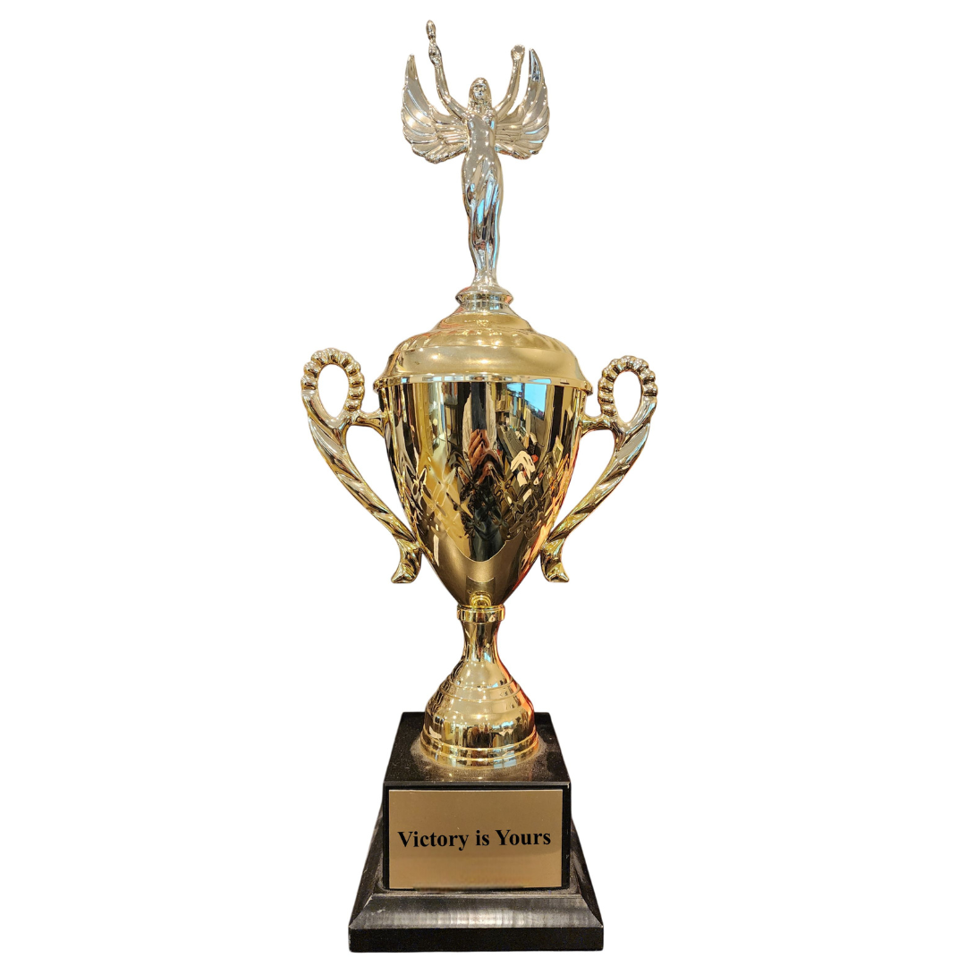 Cup Trophy with Lid and Figure