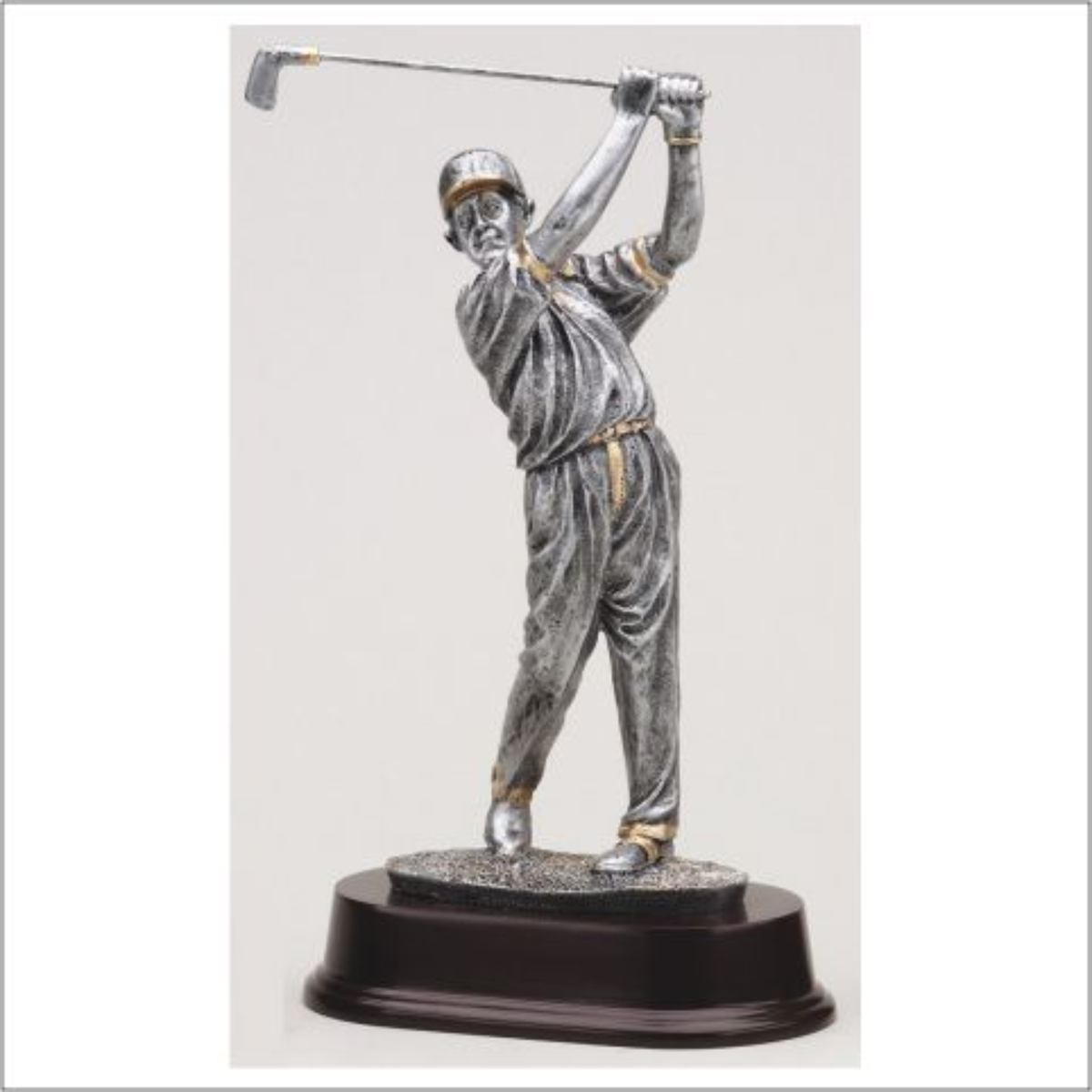 Golfer With Cap & Gold Trim