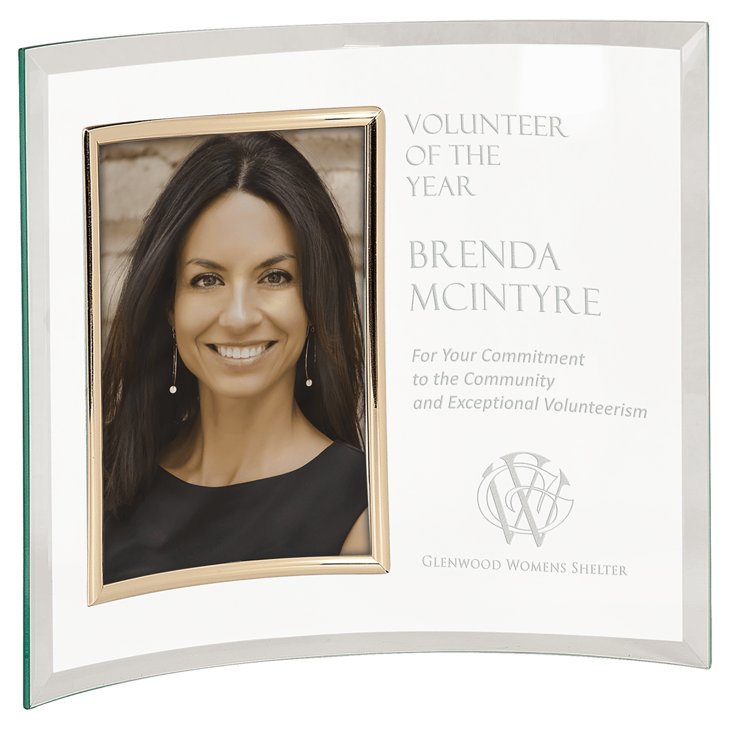 Curved Glass Photo Frame - 12 x 10