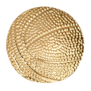 Gold Basketball Metal Chenille Letter Insignia