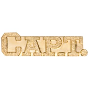 Gold Captain Metal Chenille Letter Insignia