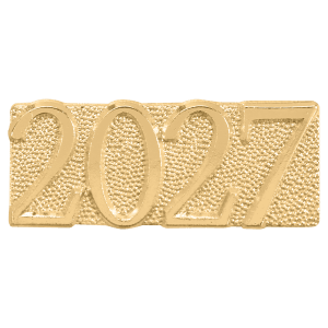 Gold 2027 Metal Chenille Letter Insignia