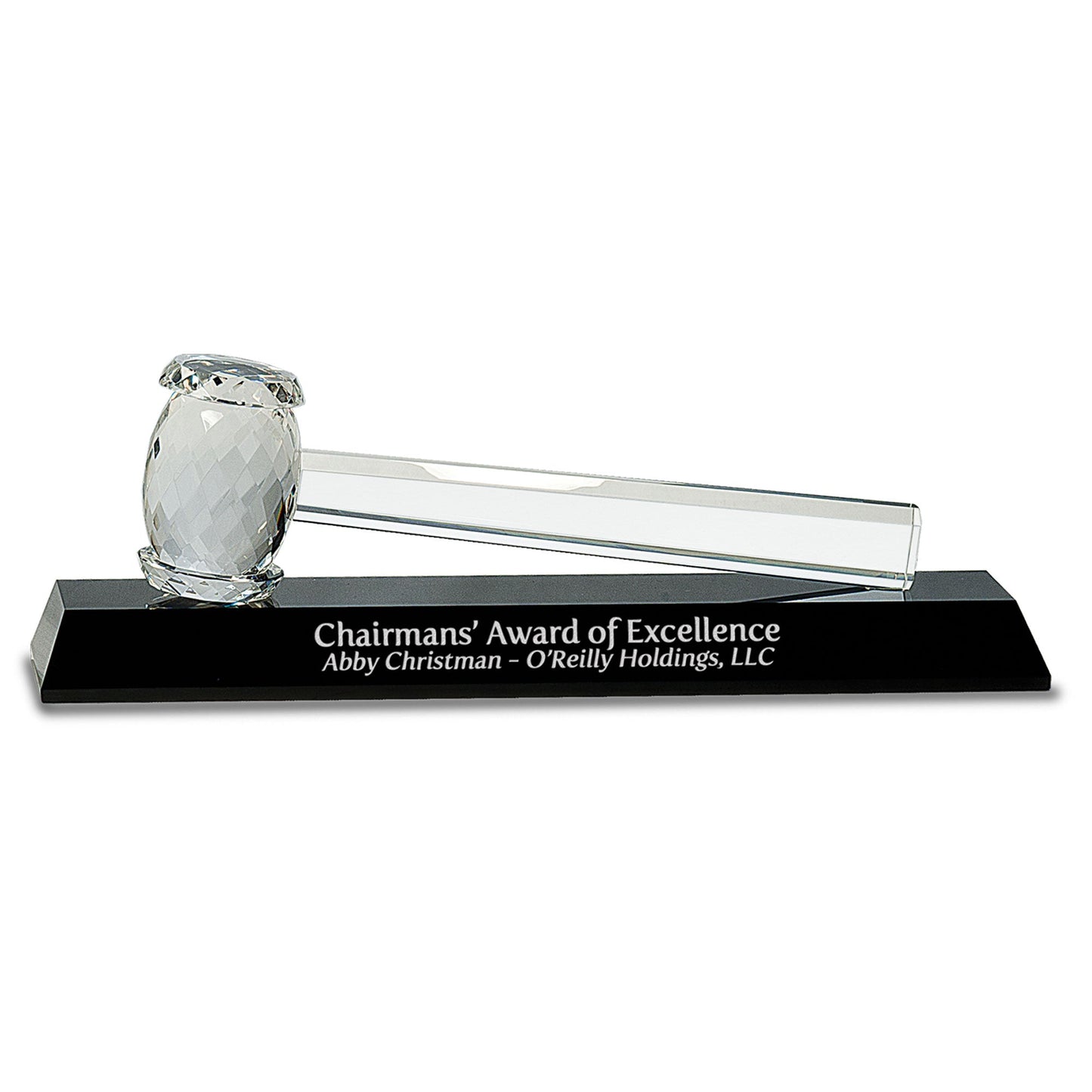 Crystal Gavel on Black Base (13 7/8" x 4 1/4")