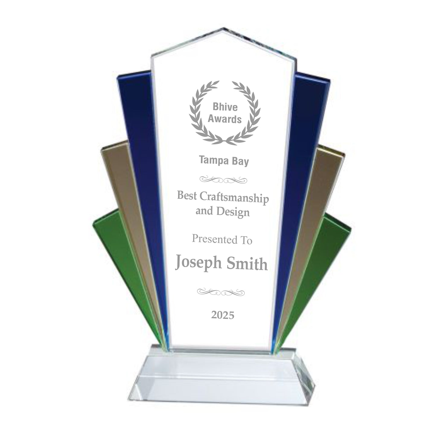 Tri Color Glass Marquee Award