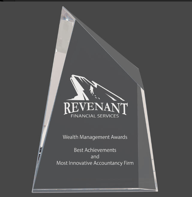 Clear Crystal Facet Stand Up Wedge Award