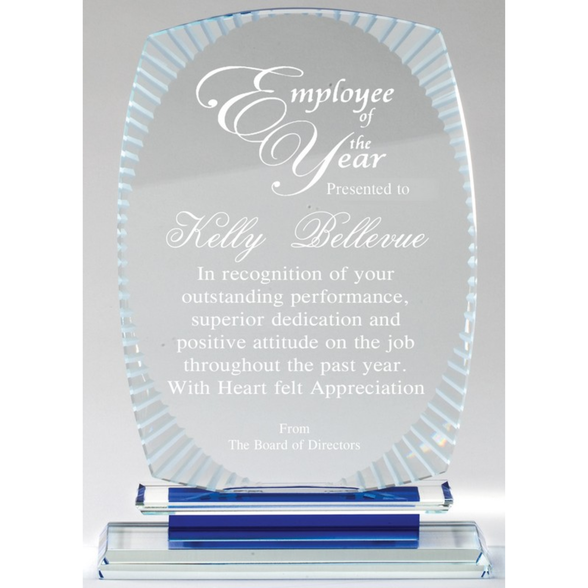 Crystal Rectangle Etched Award