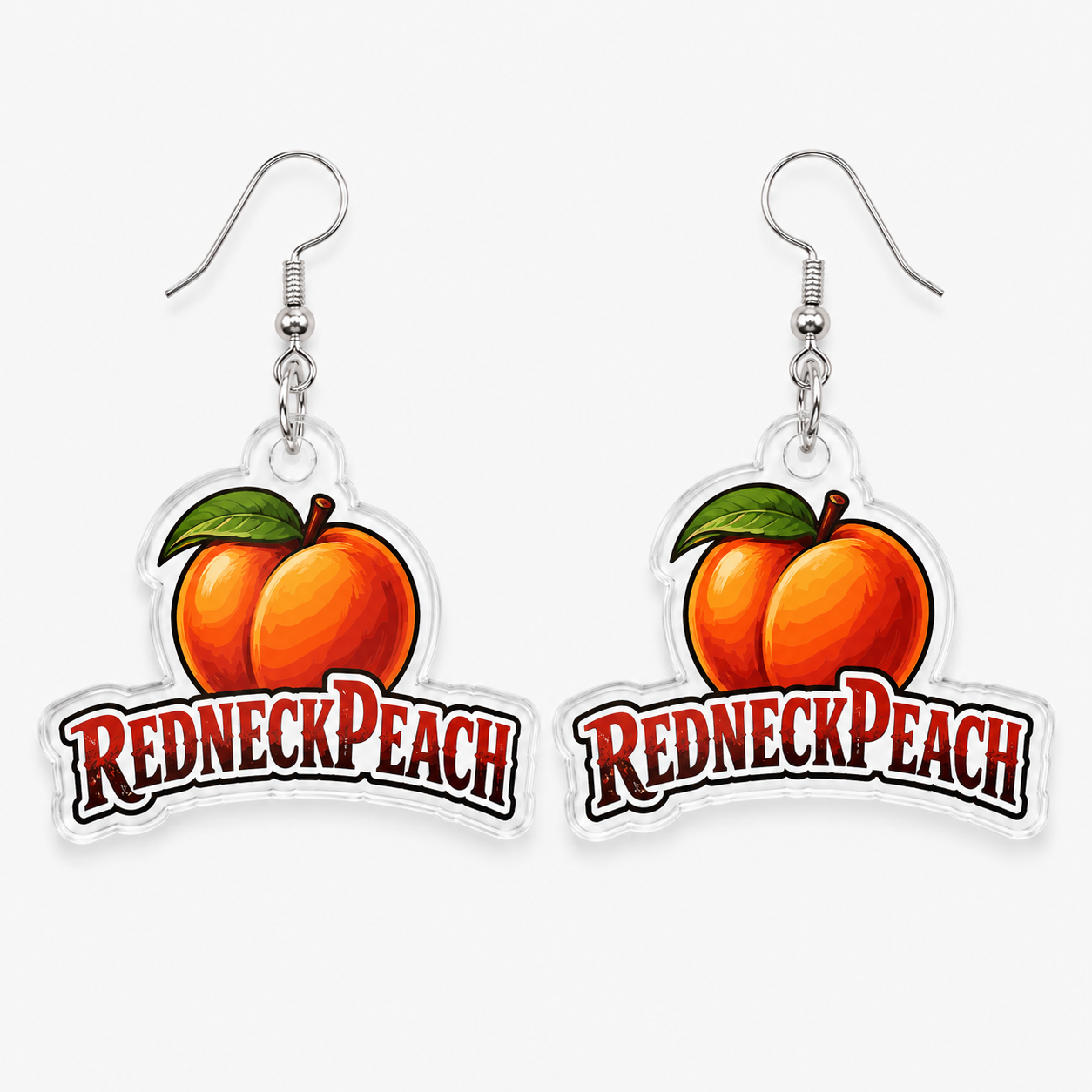 Redneck Peach Acrylic Earrings