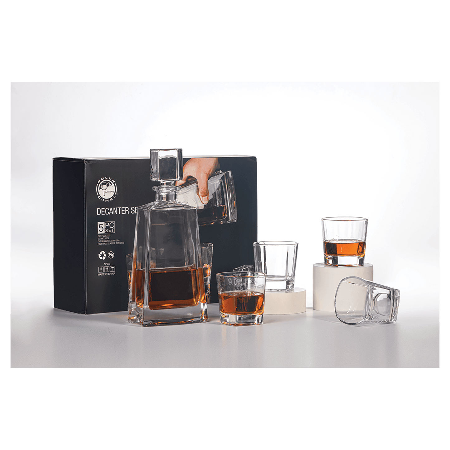 750 mL 12" Tequila Decanter Set with Four 8 oz. Glasses
