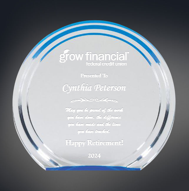 Double Halo Round Series Stand Up Acrylic Award