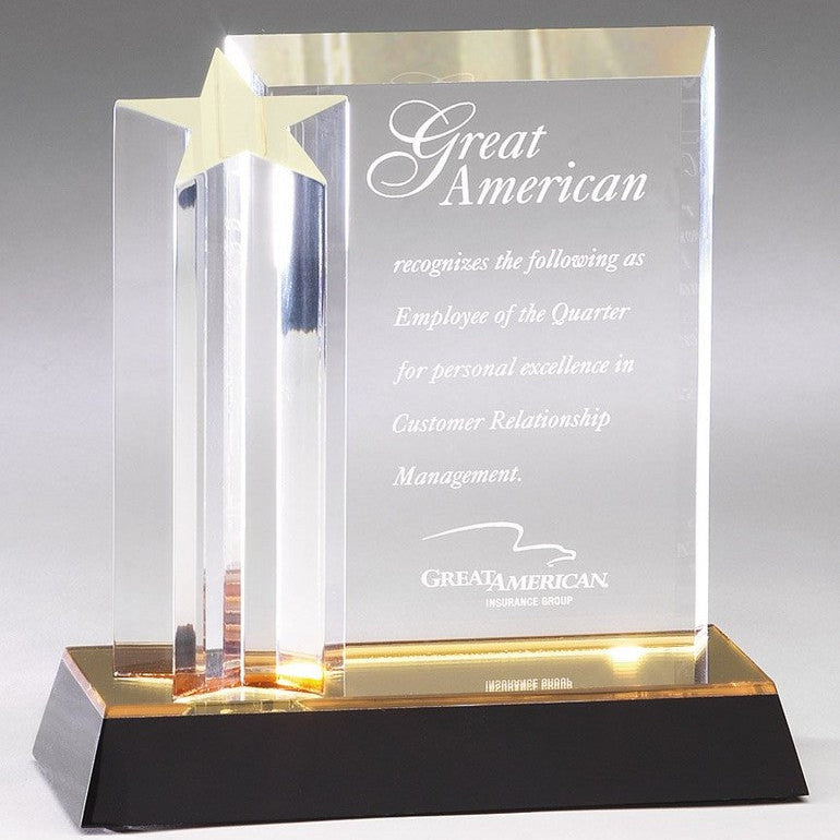 Gold Starburst Single Star Stand Up Acrylic Award