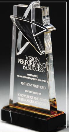 Deep Lasered Star Stand Up Acrylic Award