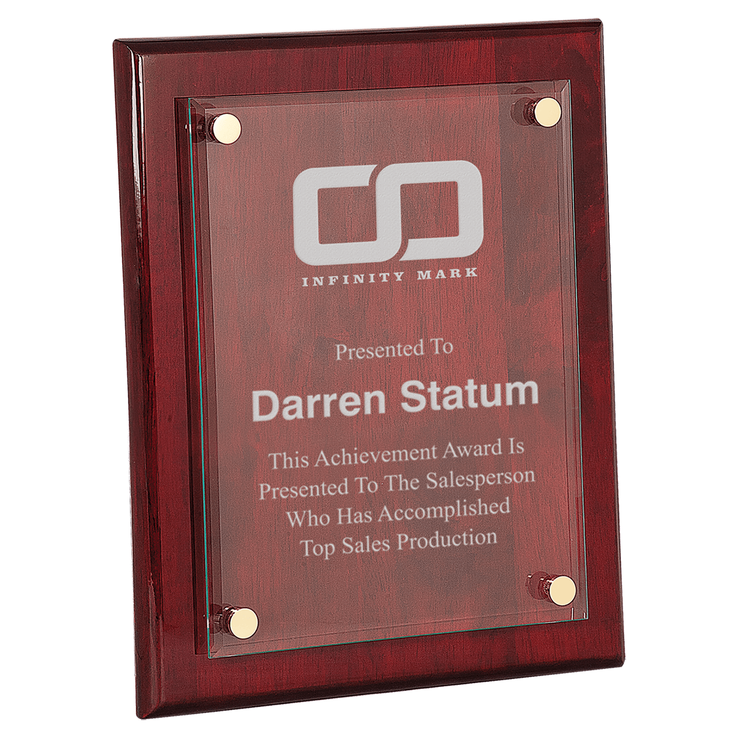 Floating Piano Finish Glass Plaques