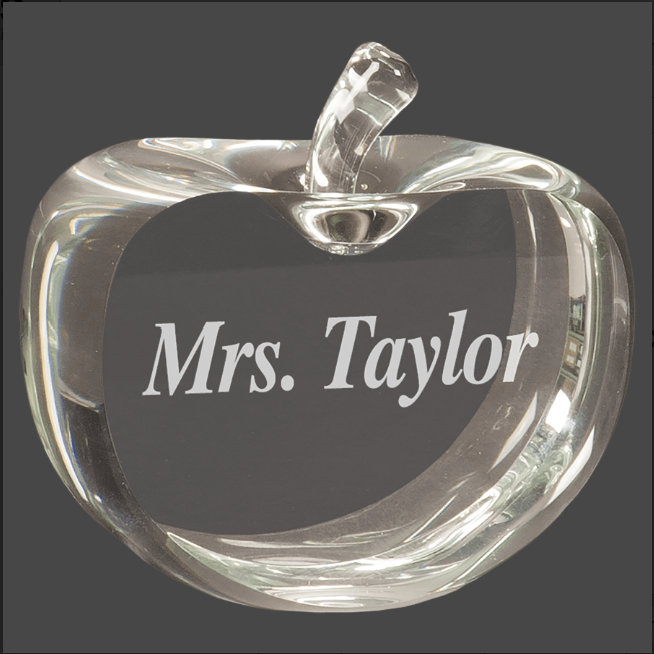 Flat Crystal Apple Stand Up Award