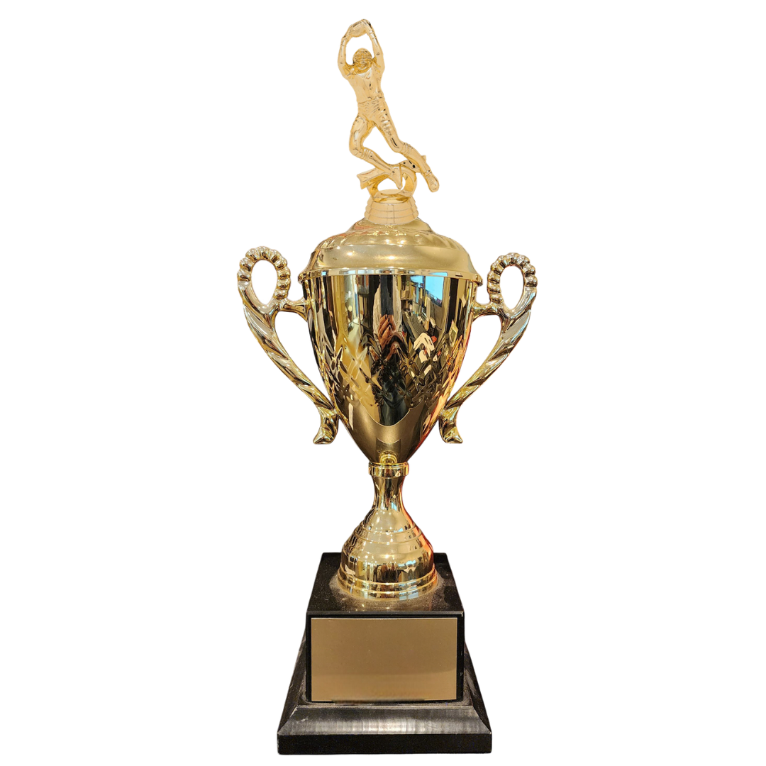 Football Cup Trophy with Lid and Figure
