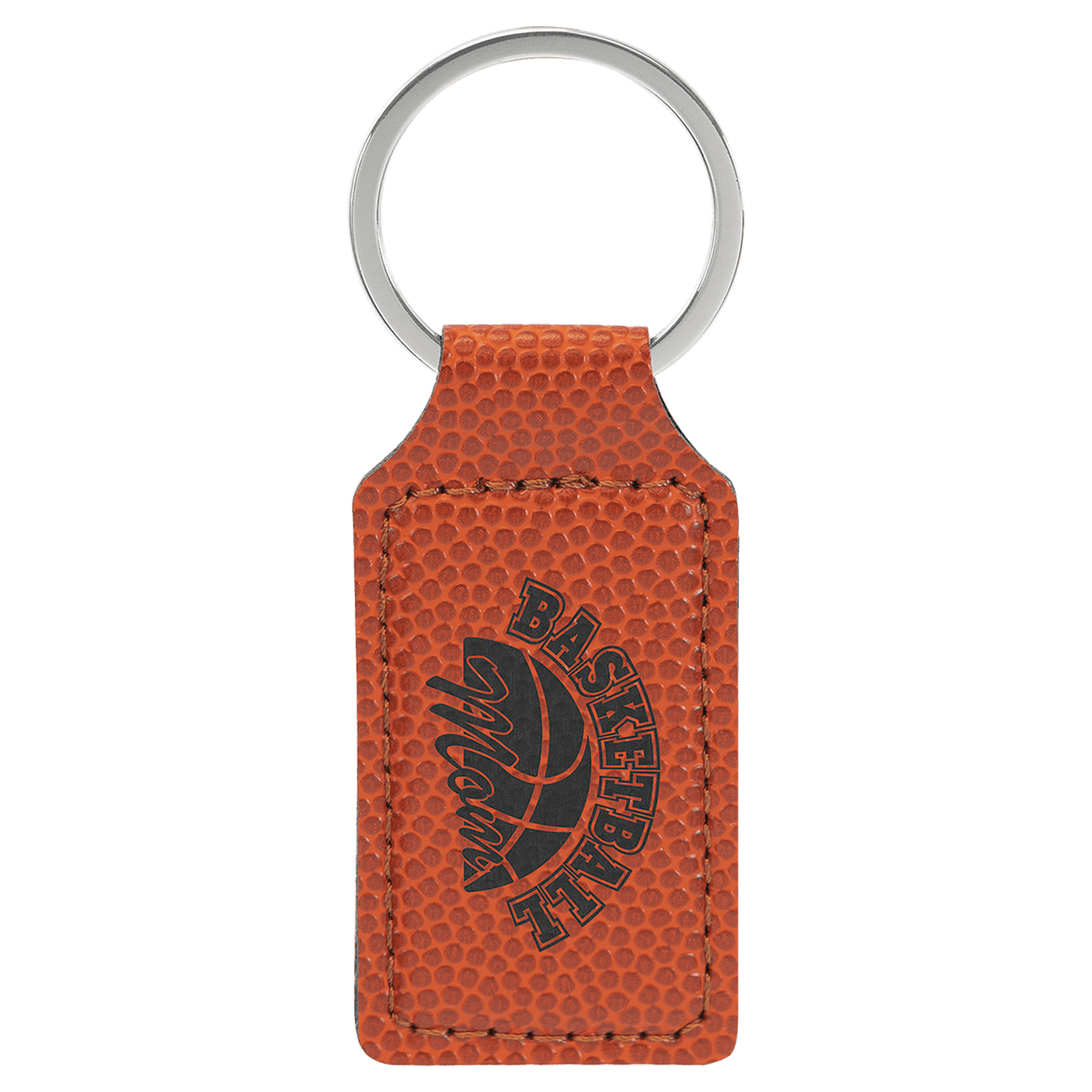 Basketball Laserable Leatherette Rectangle Keychain