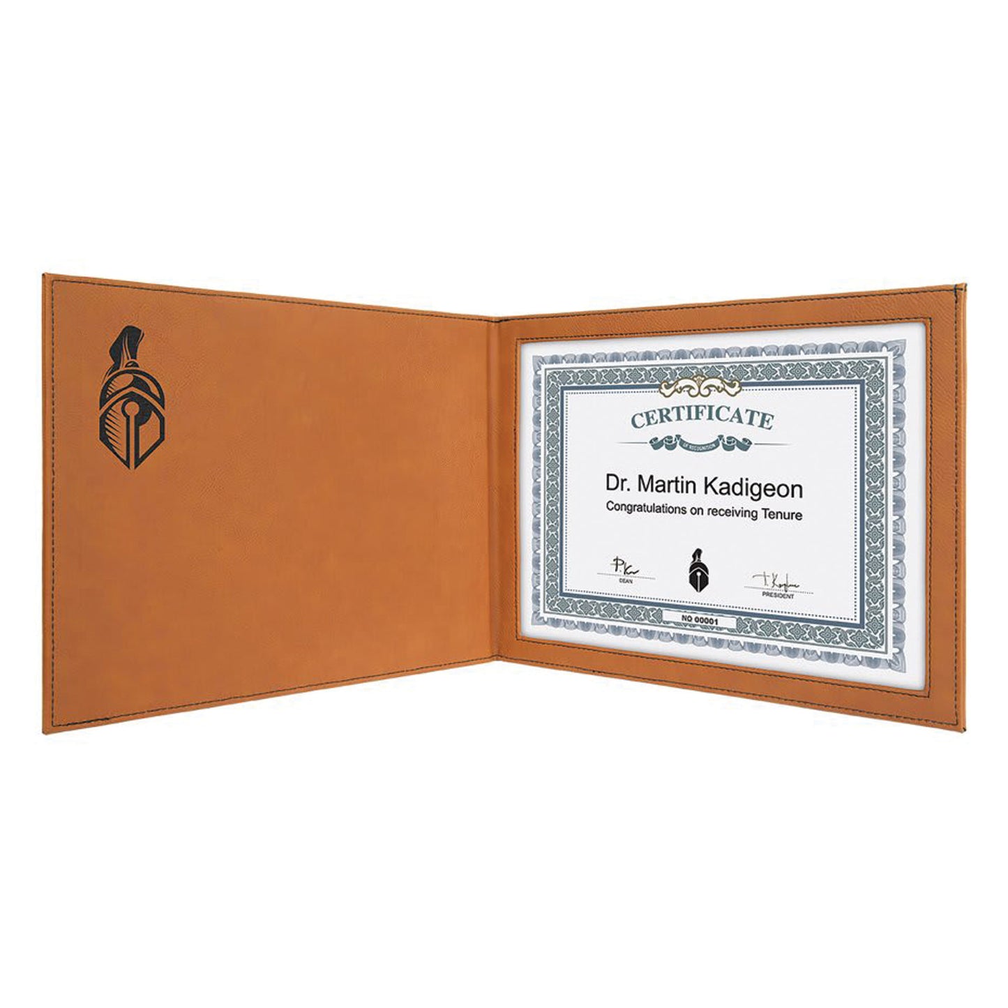 9" x 12" Laserable Leatherette Certificate Holder for 8 1/2" x 11"