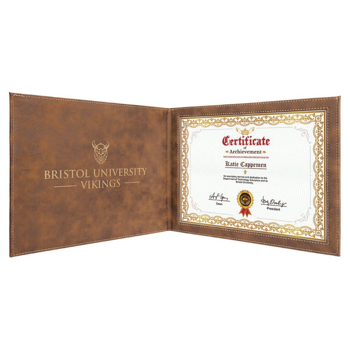 9" x 12" Laserable Leatherette Certificate Holder for 8 1/2" x 11"