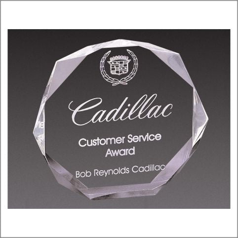 Clear Beveled Octagon Acrylic Stand Up Award