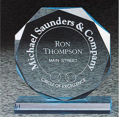 Octagon Series Acrylic Stand Up Award