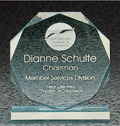 Octagon Series Acrylic Stand Up Award