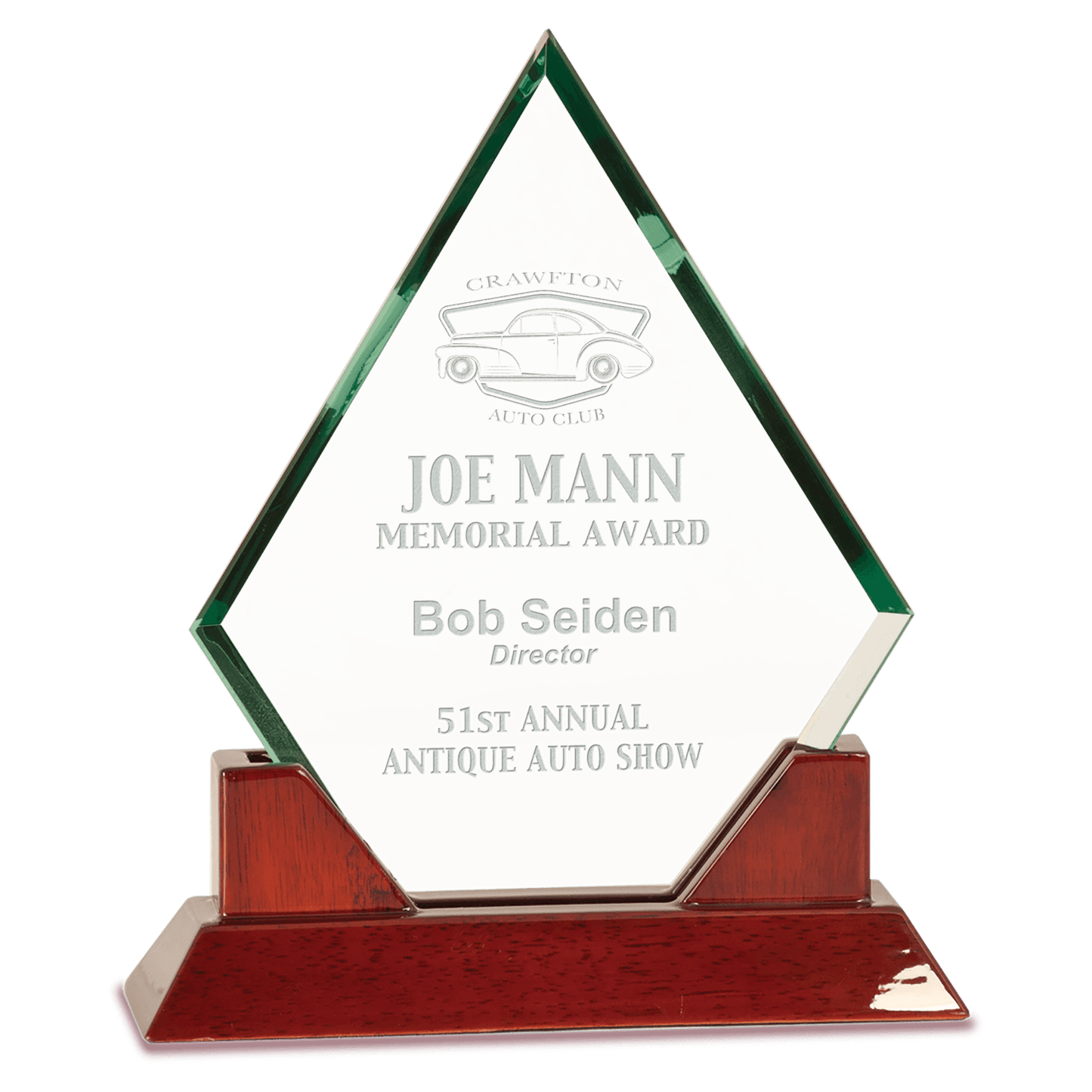 Jade Diamond Prestige Glass with Rosewood Piano Finish Base