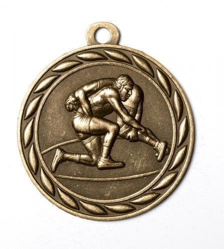Wrestling 2" Sculptured Medal