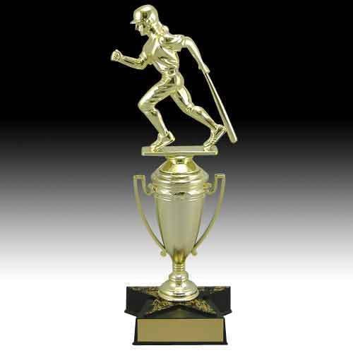 Star Base Trophy with Cup and Figure Single Column