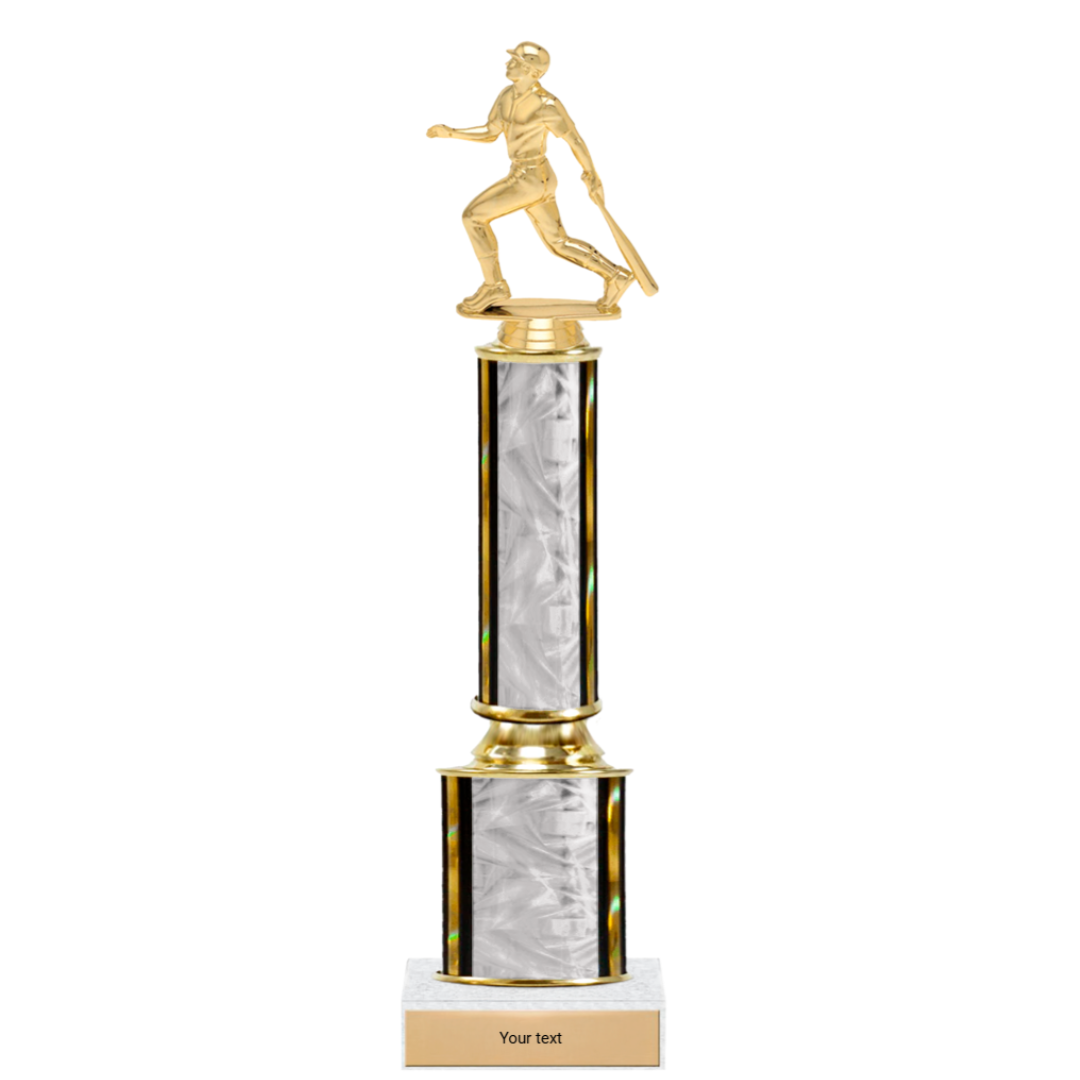Baseball 2 Tier Trophy w/ Figure