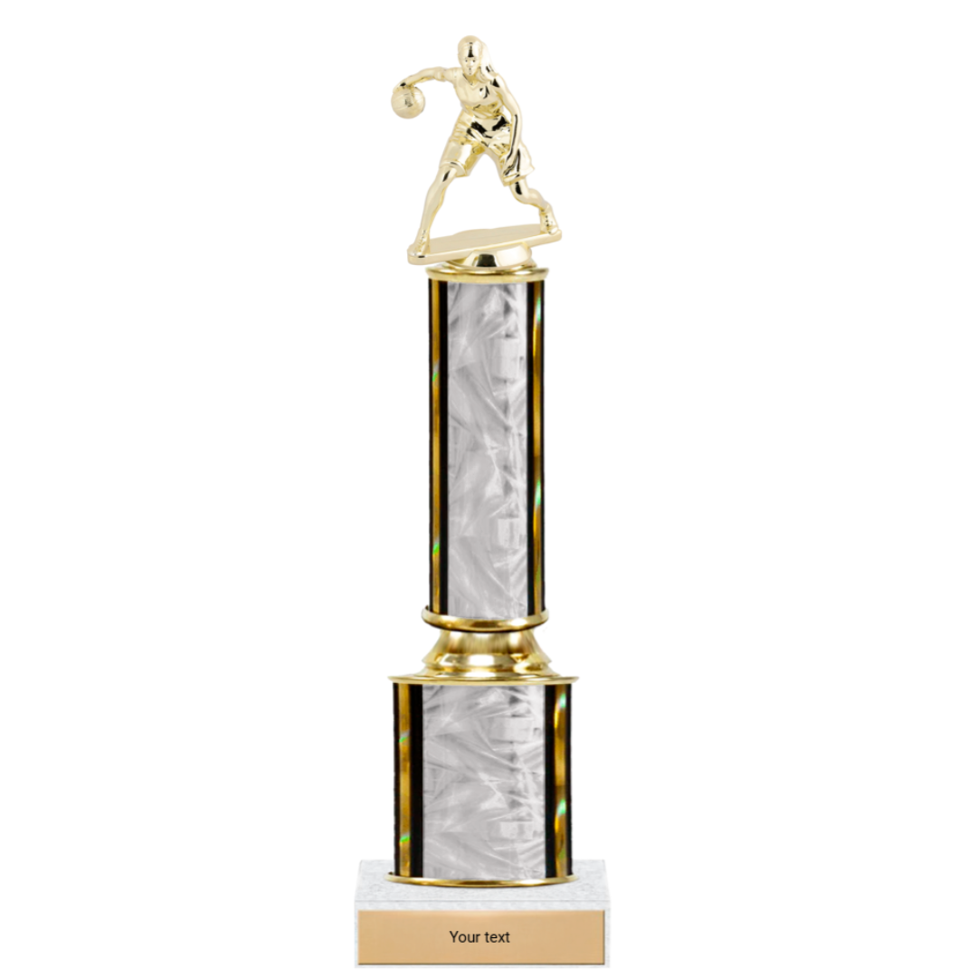 Basketball 2 Tier Trophy w/ Figure