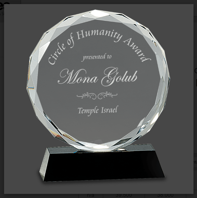 Round Facet Crystal Stand Up Award