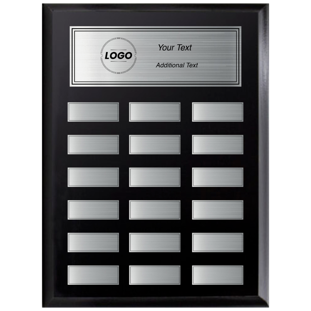 Black & Silver 18 Plate Perpetual Plaque