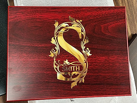 6 oz. Stainless Steel Flask Set in Wood Presentation Box