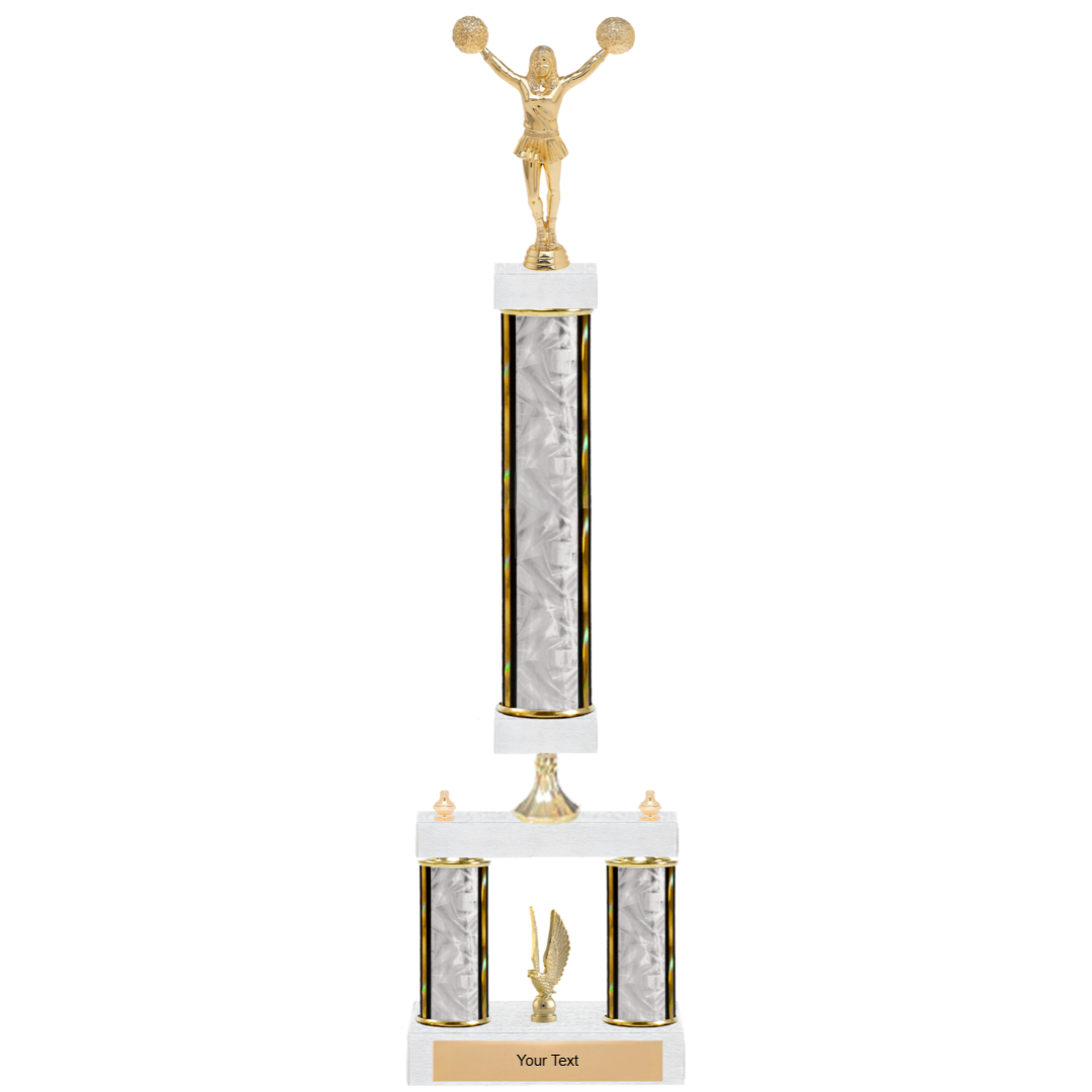 Cheerleading 3-Column 2-Tier Trophy – Elite