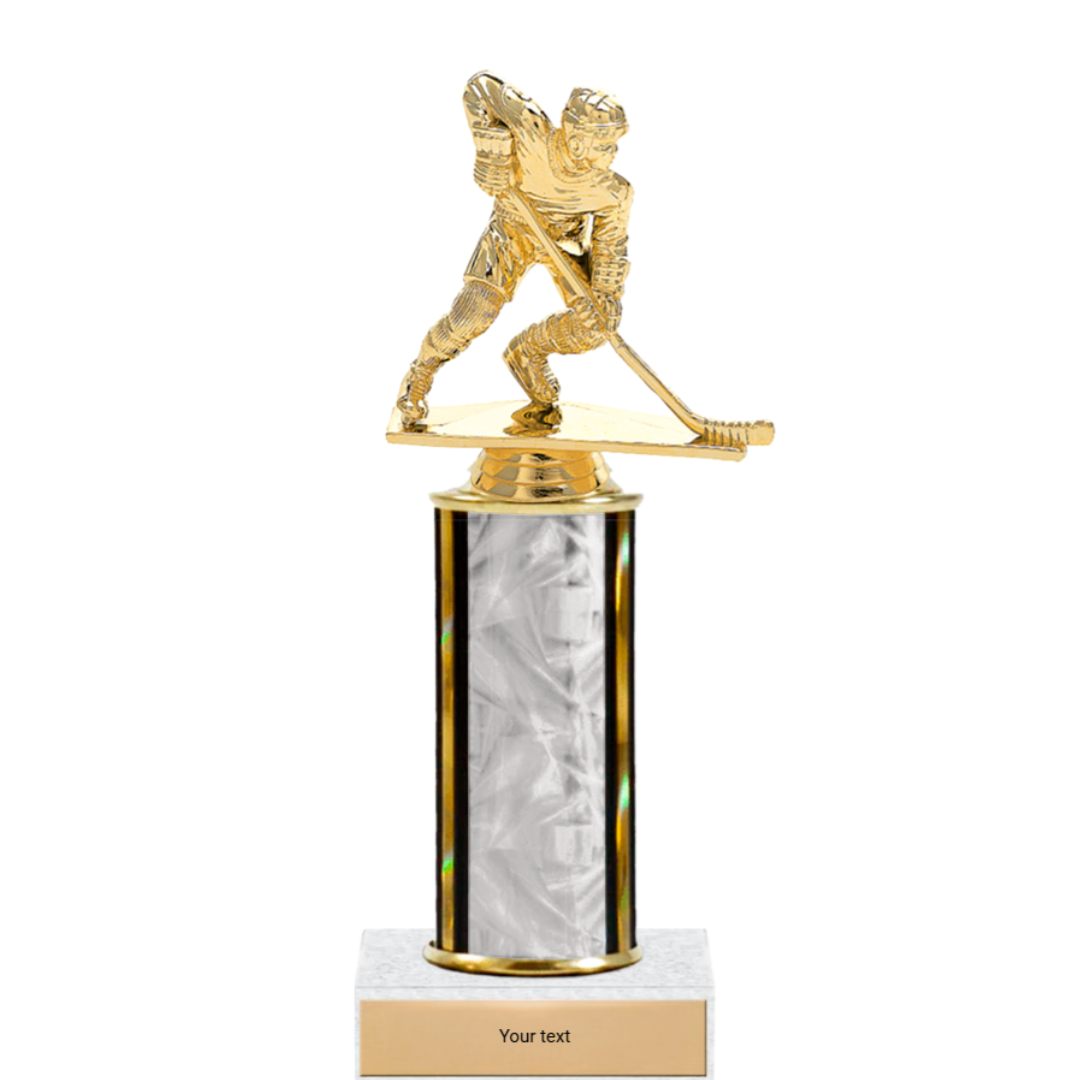 Hockey Single Column Trophy with Figure