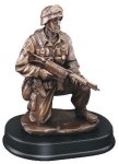 Soldier Kneeling With Rifle Down Large Figure Trophies - 10" Tall